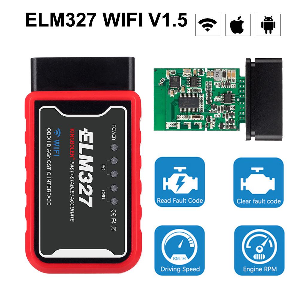 ELM327 OBD2 V1.5 Сканер Wi-Fi Android iOS Инструмент для диагностики автомобиля Ремонтные аксессуары для Android/IOS Диагностический инструмент OBDII