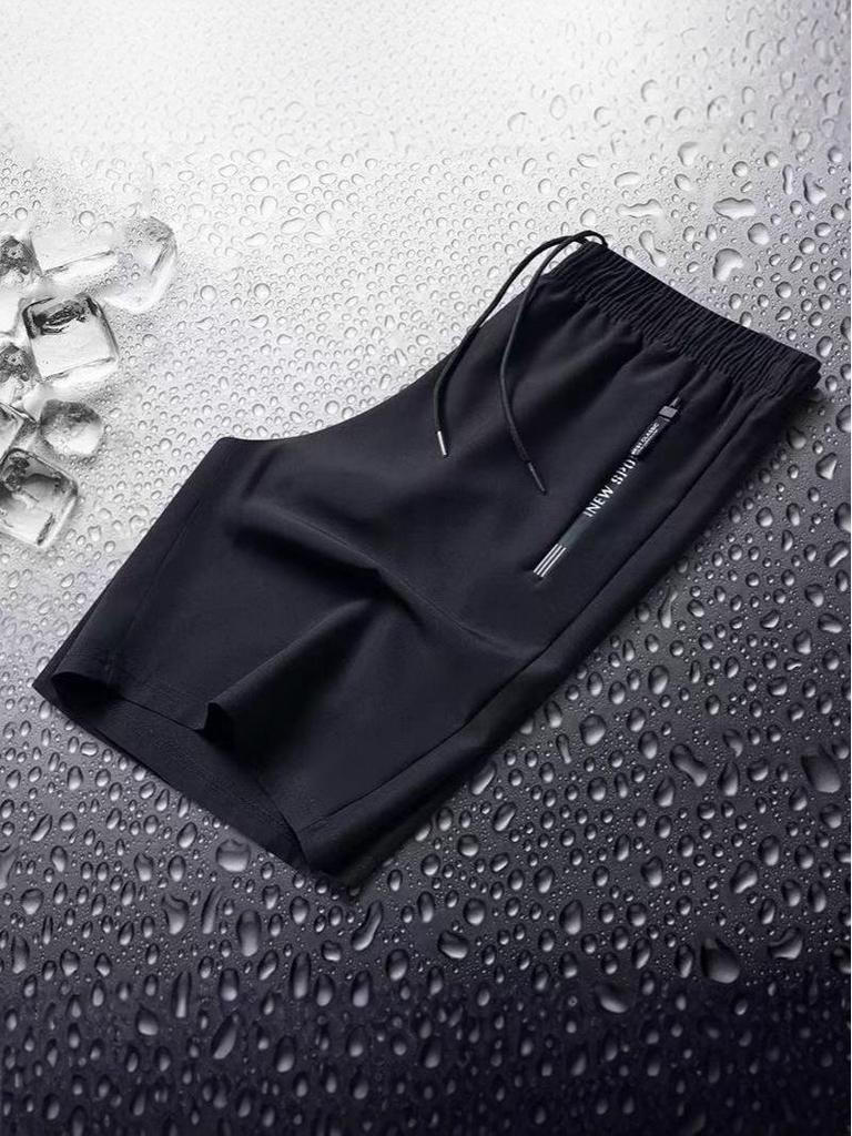 Men's Summer Quick-Dry Ice Silk Shorts - European & American Style, Loose Fit, Plus Size, Short-Sleeved, Lightweight.