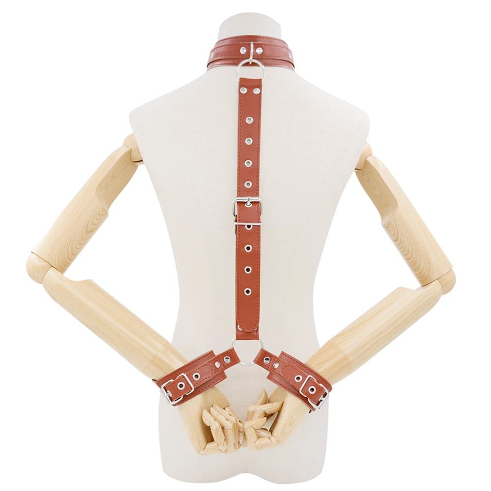 Sexy Bondage Collar Handcuffs Training Slave Sex Toys Chastity Belt Sex Furniture BDSM PU Leather