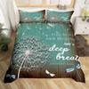 Dandelion Floral Duvet Cover King Queen Wooden Plank Farmhouse Comforter Cover Microfiber Dragonfly Botanical Weed Bedding Set