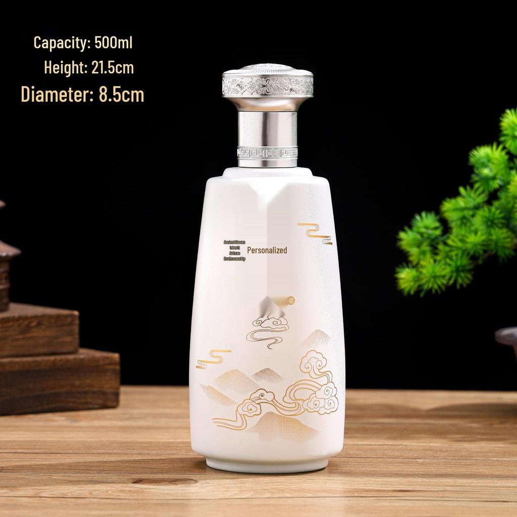 500ml High-End Sprayed Glass Wine Bottles with Customizable Logo and Gift Box Packaging - Baijiu Empty Bottles