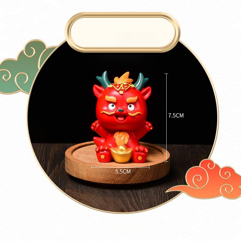 Year Of The Dragon Zodiac Mascot Ornaments Chinese Dragon Figurine Home Decor Mini Dragon Statue Resin Chinese Dragon Crafts