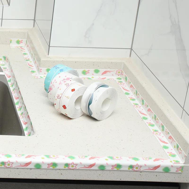 Водонепроницаемая наклейка для кухонной раковины, водонепроницаемая лента для защиты от плесени, ванная комната, столешница, унитаз, самоклеющиеся наклейки на швы