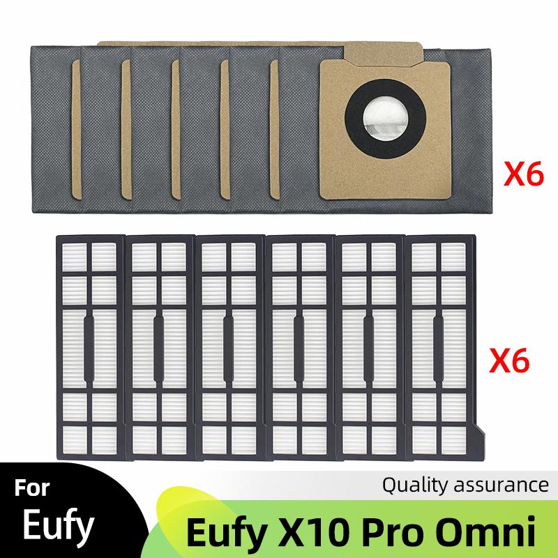 Подходит для робота-пылесоса Eufy X10 Pro Omni Основная боковая щетка Тряпка для мытья пола HEPA-фильтр Мешок для пыли Аксессуары Запасные части