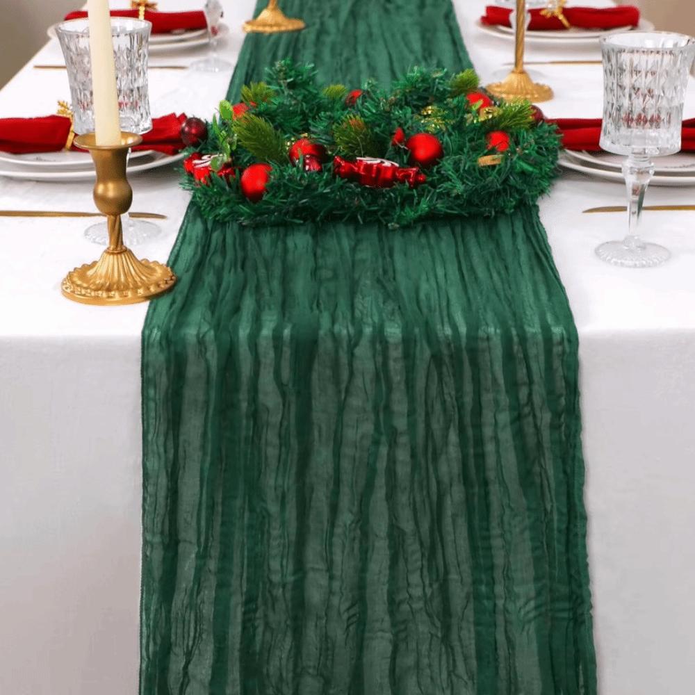Elegant Pleated Tablecloth Washable Table Cover Table Covering Crepe Table Runners Wedding Events