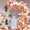 Pink Rose Gold Balloon Garland Arch Kit Macaron Orange Balloons Confetti Wedding Birthday Baby Shower Party Decor