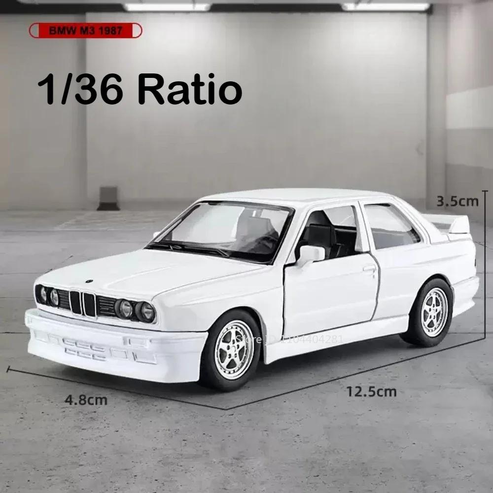 1:36 BMW M3 1987 M4 CSL Model Toys Diecast Miniature Car Doors Opened with Pull Back Vehices Decorative Collection Children Gift