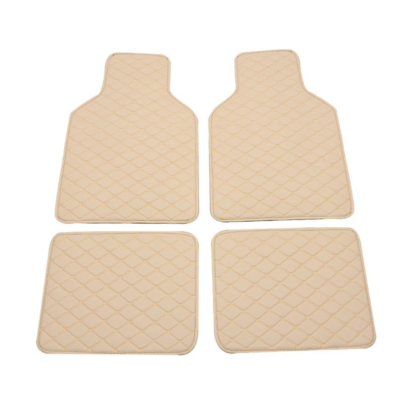 New High Quality 4Pcs Auto Floor Leather Carpet Liner Waterproof/Dustproof /Skidproof Mat Pad Fits Universal Car Floor Mats Front & Rear Carpet Mat