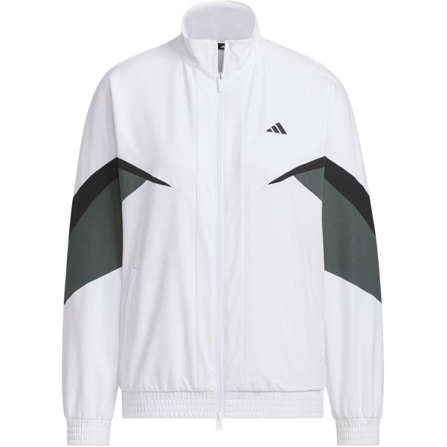 adidas Винтажная спортивная куртка с воротником-стойкой, свободная молния с длинным рукавом, женская куртка белого цвета IM7214