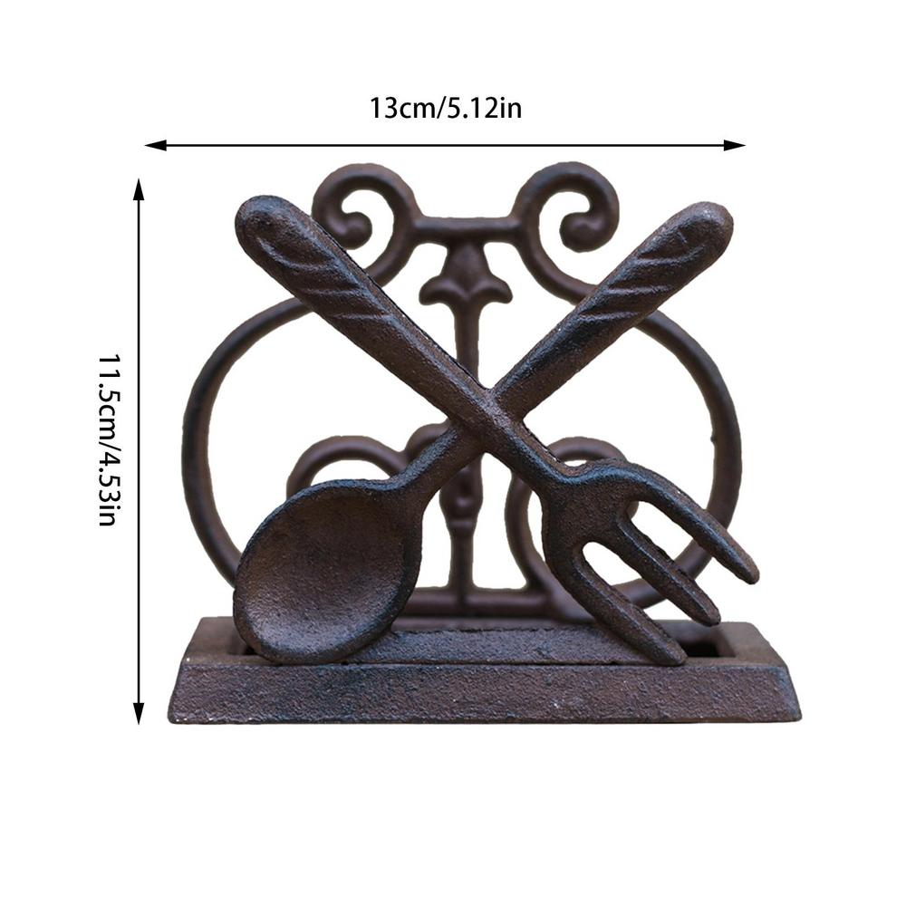 Rustic Cat Cast Iron Standing Napkin Holder European Home Table Bird Fork Spoon Metal Tissue Paper Holder Business Card Holders