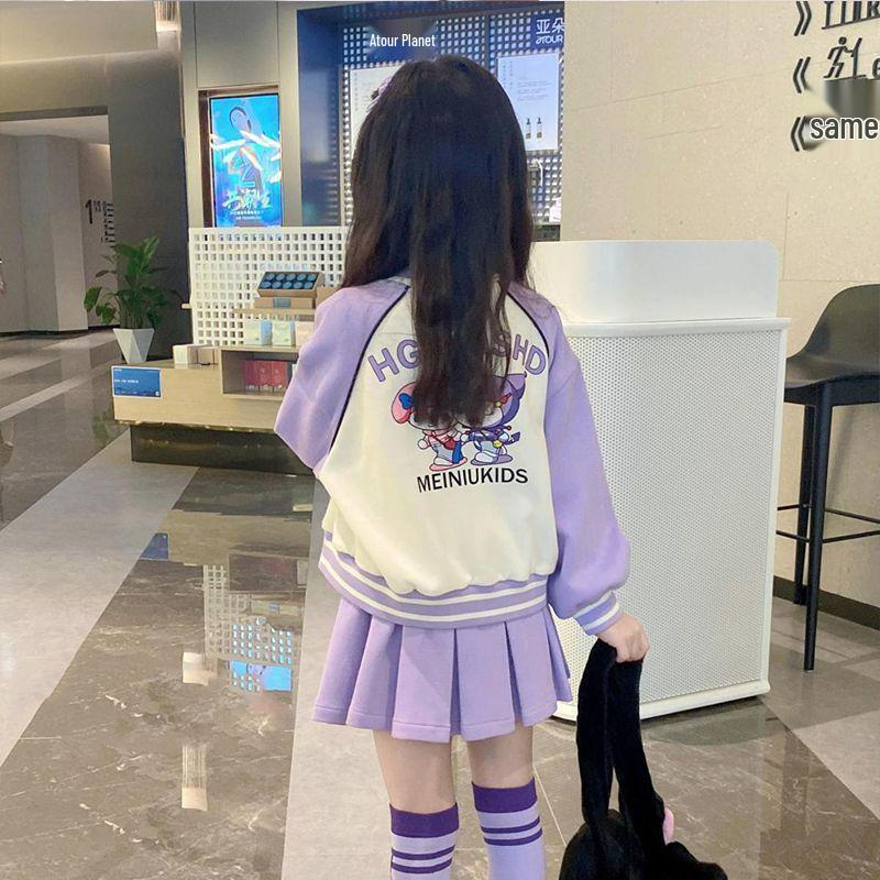 Осень 2025 Куроми Девочки Бейсбол Спортивный костюм-тройка