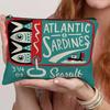 Vintage Sardine Pattern Cosmetic Bag Travel Makeup Organizer for Toiletries & Brushes Portable Zipper Makeup Storage Bags