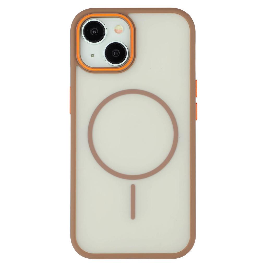 For iPhone 14 Plus Magnetic Case Skin Touch TPU+PC Phone Back Cover