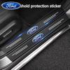 Автомобильная наклейка Ford 60x7 см из углеродного волокна, защитная наклейка на порог двери автомобиля для Ford Fiesta C-Max Kuga Ranger Raptor KA Fusion ST