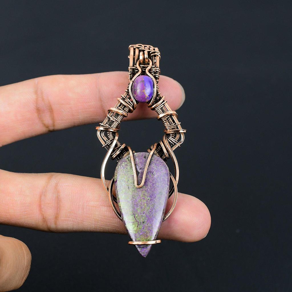 Ювелирные изделия шкентеля чистой медной проволоки Purpurite Gemstone обернутые Handmade для подарка