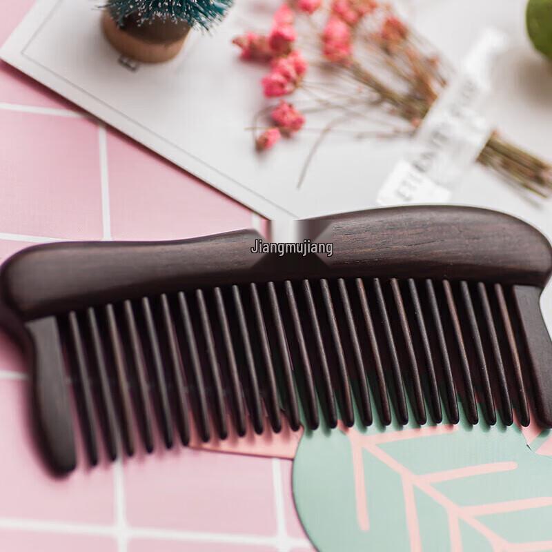 Тан Муцзянь Портативная полосатая эбеновая деревянная расческа