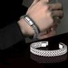 Braided Design Stainless Steel Bracelet Double Overlap Double Row Bracelet Men's Jewelry