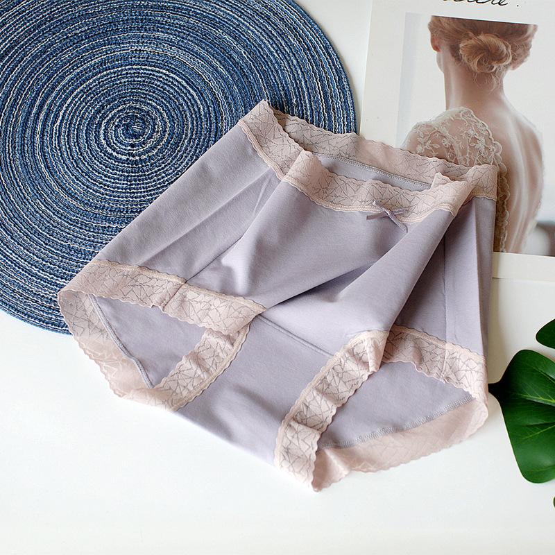 Clashing Lace Modal Cotton Women's Panties Mid Waist Triangles Hip Wrap Breathable Bottoms Panty