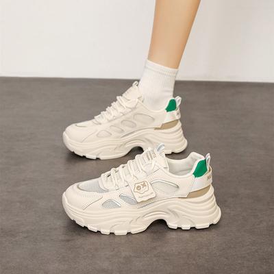 CRLAYDK Летние массивные кроссовки для женщин, модная платформа, танкетка, шнуровка, повседневная обувь для папы, сетчатая, дышащая, для ходьбы, шопинга, тенниса