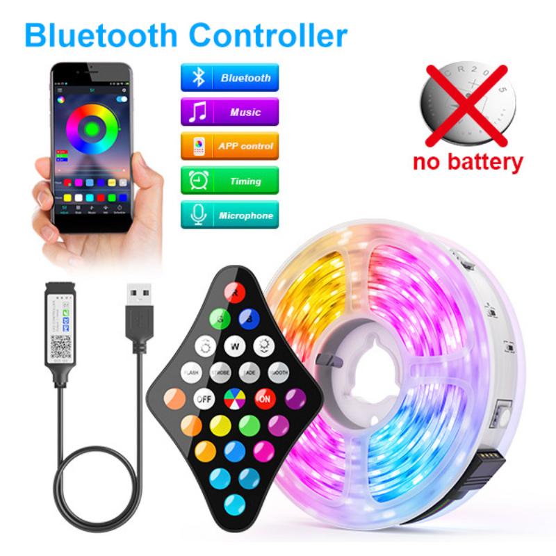 1M-30M USB светодиодная лента SMD 5050 RGB светодиодная гибкая лента с Bluetooth-приложением управления Подсветка телевизора для украшения интерьера атмосфера световая лента
