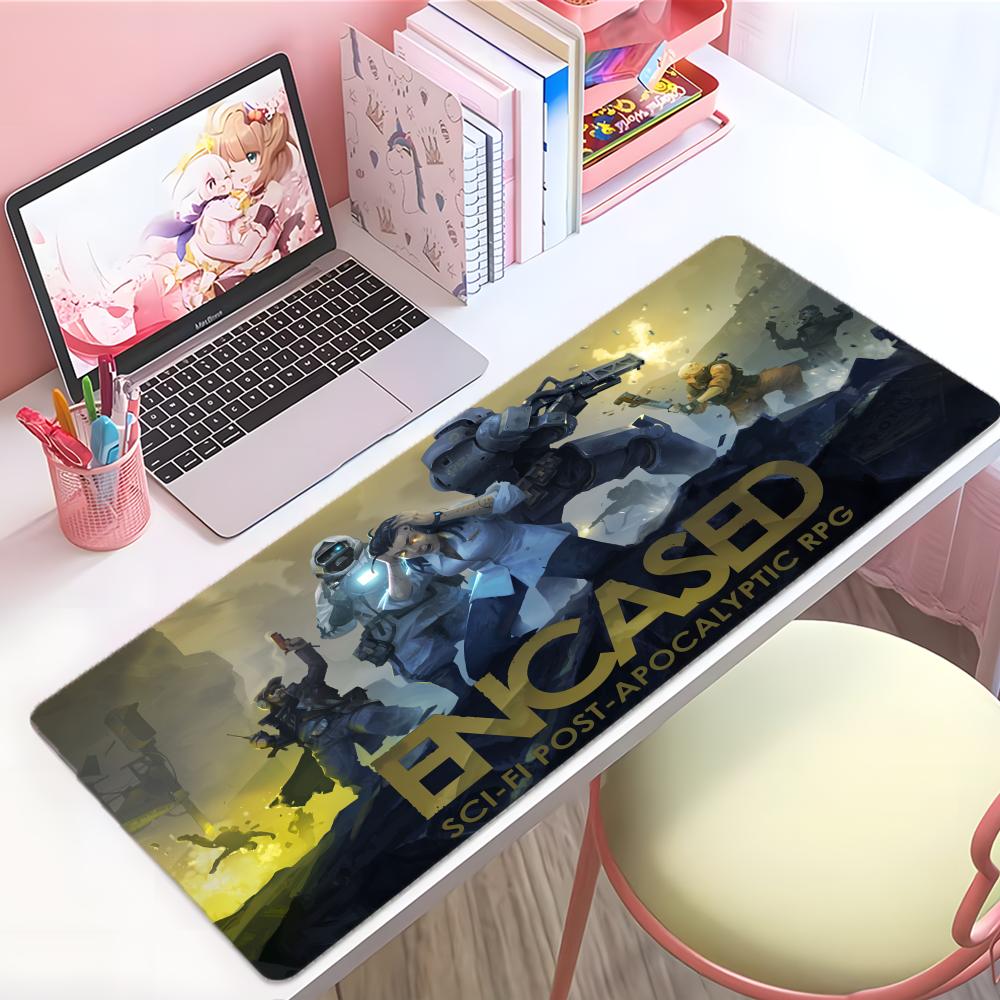 Dark Strategic Game EEncased Mouse Pad Large Thick Desk Pad Stitched Edges Gaming Mouse Mat For Pc