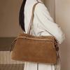 Hifashion Замша из коровьей кожи Натуральная кожа Большая сумка-тоут Наплечные сумки Для женщин 2026 Роскошный дизайнерский Матовая Повседневная Женские Сумки