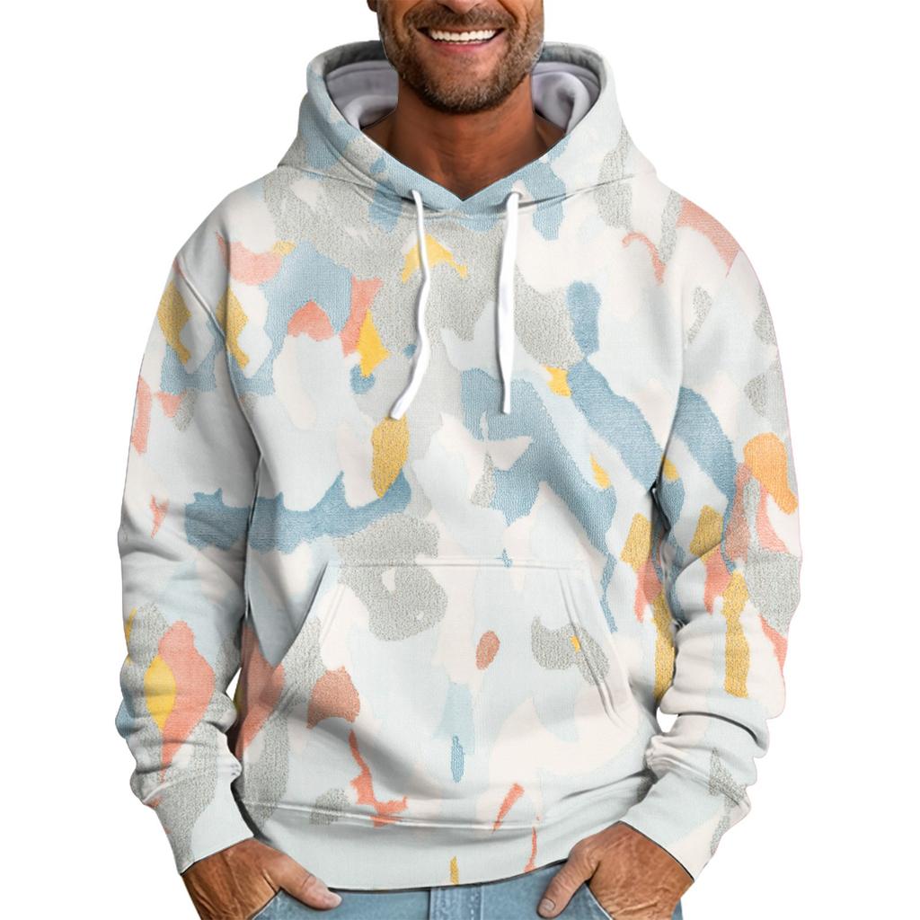 Men's Loose Printed Hooded Sweatshirt Men's Casual Fashion Sports Sweatshirt