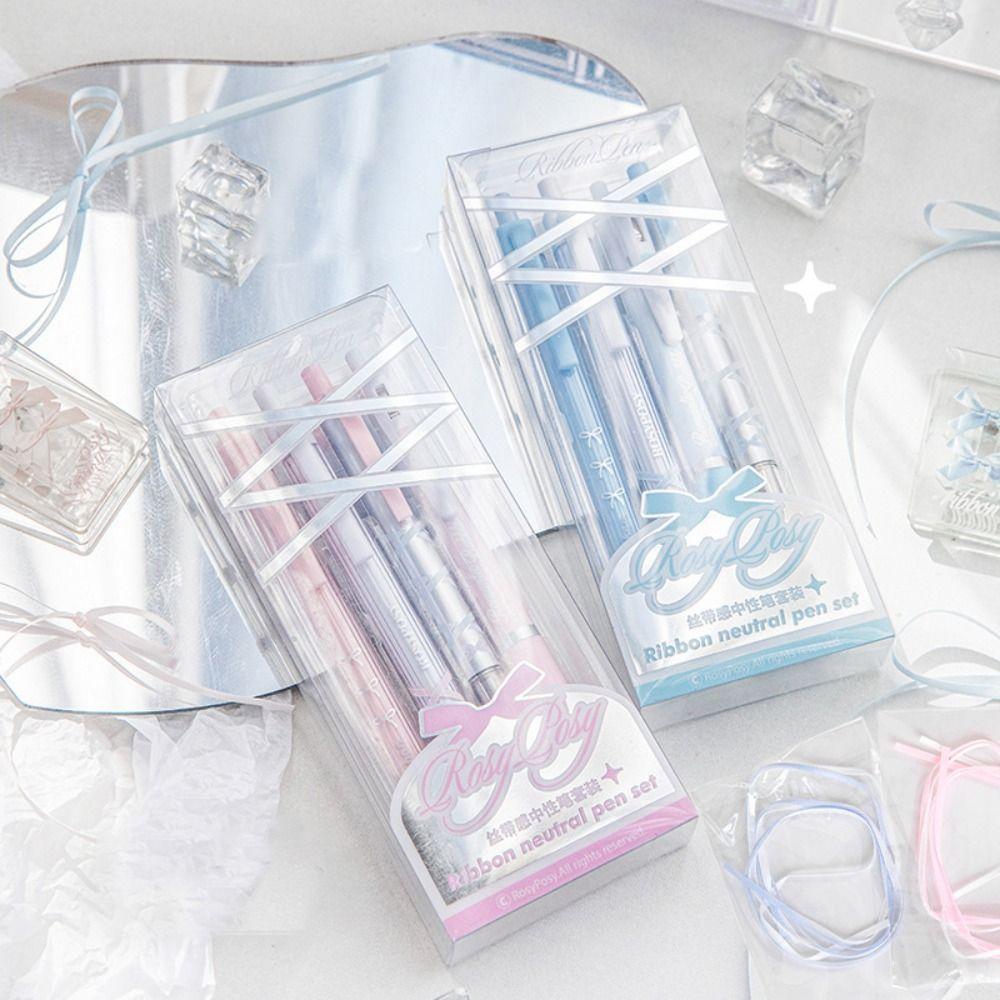 4Pcs/set Stationery Gel Pens Set 0.38mm/0.5mm Neutral Pen Set New Black Ink Press Gel Pen
