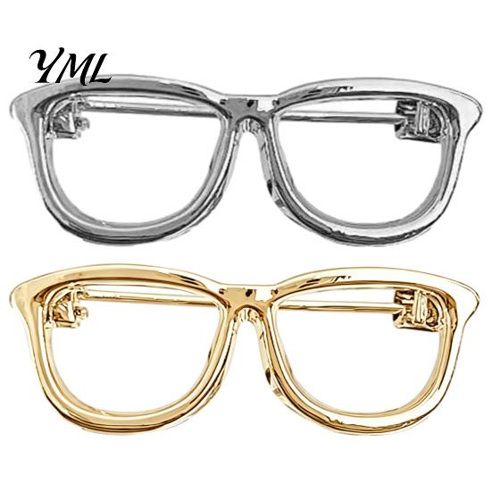 Daily Outfit Pin Alloy Glasses Brooch for Men Women, Eyeglasses Shape Lapel Elegant Clothing Embellishment Pin, Decorative Accessory Suits Shirts