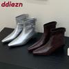 Fashion Fashion Pointed Toe Ladies Modern Short Boots Zippers Female Low Heel Women Ankle Stretch Boots Pumps Shoes