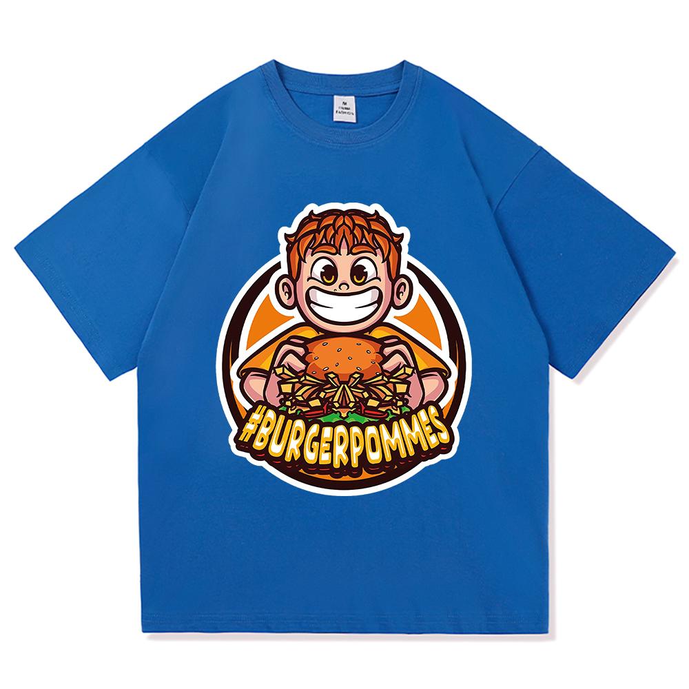 Burgerpommes 2 футболка модная мужская Harajuku эстетическая милая футболка Icrimax унисекс высокое качество мультфильм повседневные хлопковые футболки рубашки