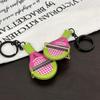 Mini Acrylic Pickleball Paddle Keychains Bright Multicolor Sturdy Key Ring for Pickleball Team Commemorative Gift