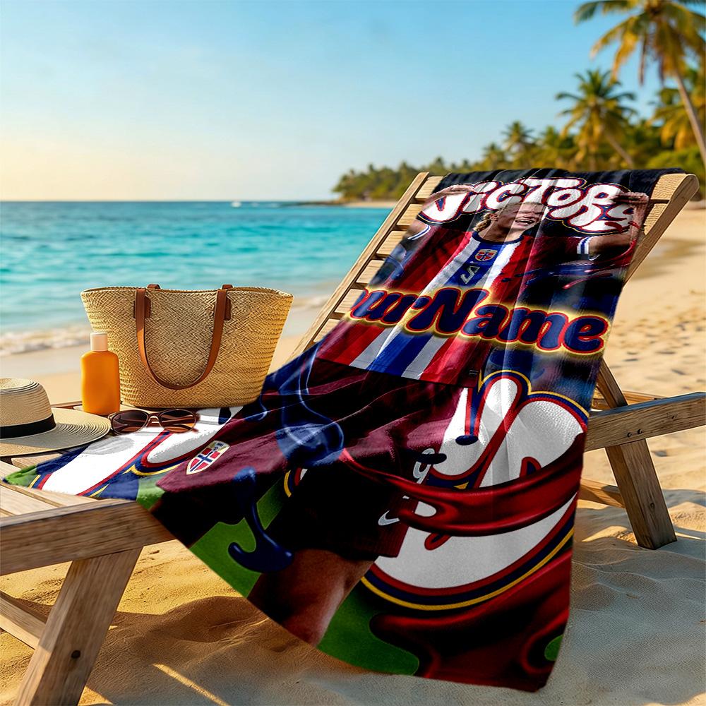 Haaland Customized Name Beach Towel High Absorbency & Quick-Dry Perfect for Traveling Yoga Camping and Swimming