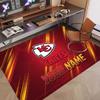 Custom Rug Kansas City Chiefs Pattern Print Name Text Soft Non‑Slip Floor Carpet for Home Indoor Decoration