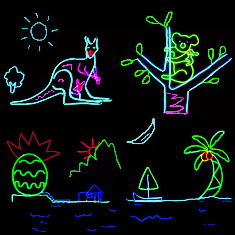 Светящаяся ультра-яркая гибкая светящаяся линия, веревочная трубка, неоновая коробка для батарей, набор костюмов «сделай сам», декор одежды