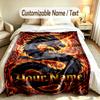 Dragon Phoenix Theme Soft Blanket Personalized Custom Name Text Print Warm Blanket Home Sofa Bedroom Decor