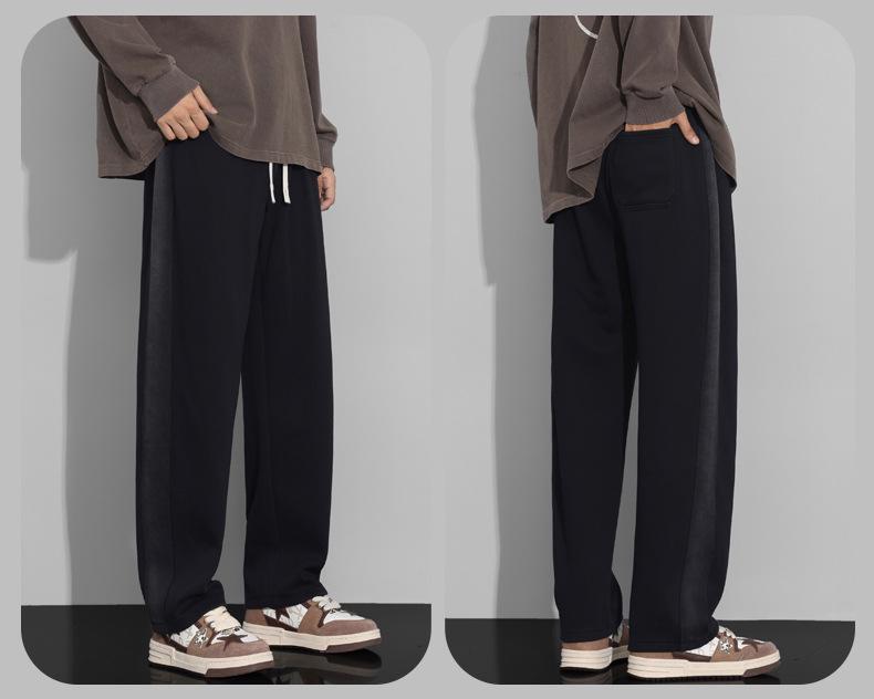 Мужские спортивные брюки Gradient Grey Wide-Leg — модные, свободного кроя, с эластичным шнурком, свободного покроя, свободного покроя для молодежи