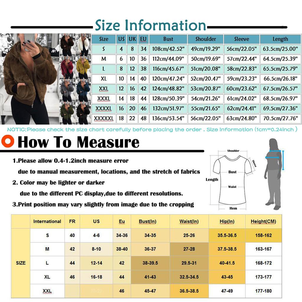 Women's Fashion Casual Hooded  Zipper Prokets Solid Long Sleeve Plush Coat