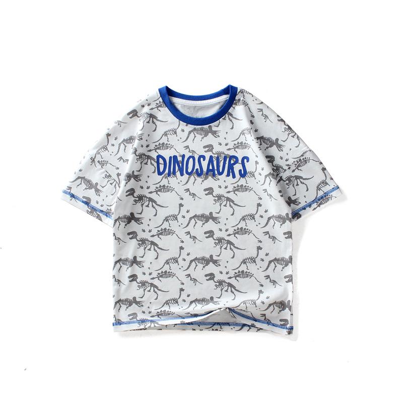 Детские летние хлопковые футболки в корейском стиле с короткими рукавами для мальчиков среднего и крупного возраста.