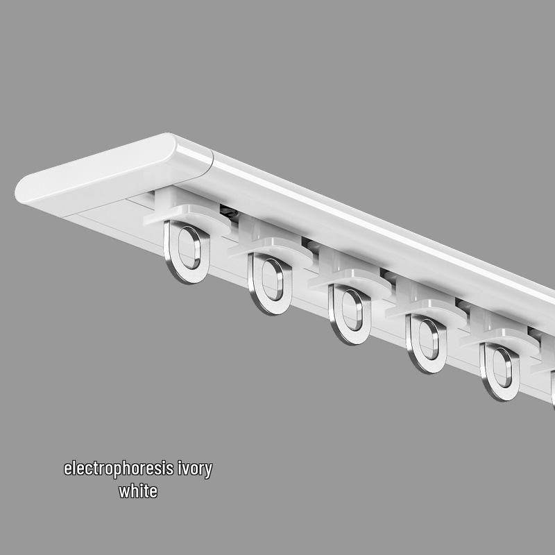 Карниз для раздвижного эркерного окна с открыванием внутрь - Без сверления, Формованный, Раздвижной с крючками