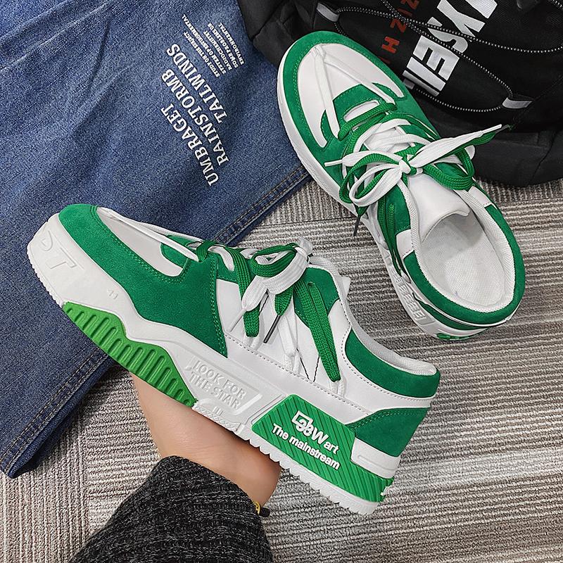 Fashion Designer Shoes for Men Casual Platform Sneakes Two-tone Lace Up Trainers Fashion Student Sneakes Mens Vulcanized Tenis Masculino