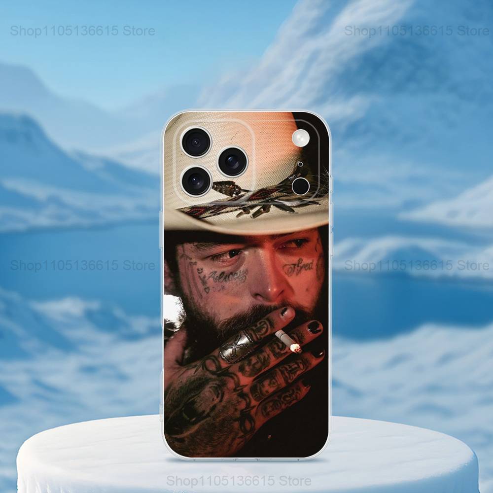 Чехол P-Post M-Malone Певец Для iPhone X,14,16,Mini,XS,SE,12,15,Pro,17,Plus,11,Max,13,XR,Прозрачный Мягкий Чехол