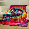 Colorful swirling vortex surrounds figure in vibrant traditional attire. for all seasons blanket lunch break throw gift