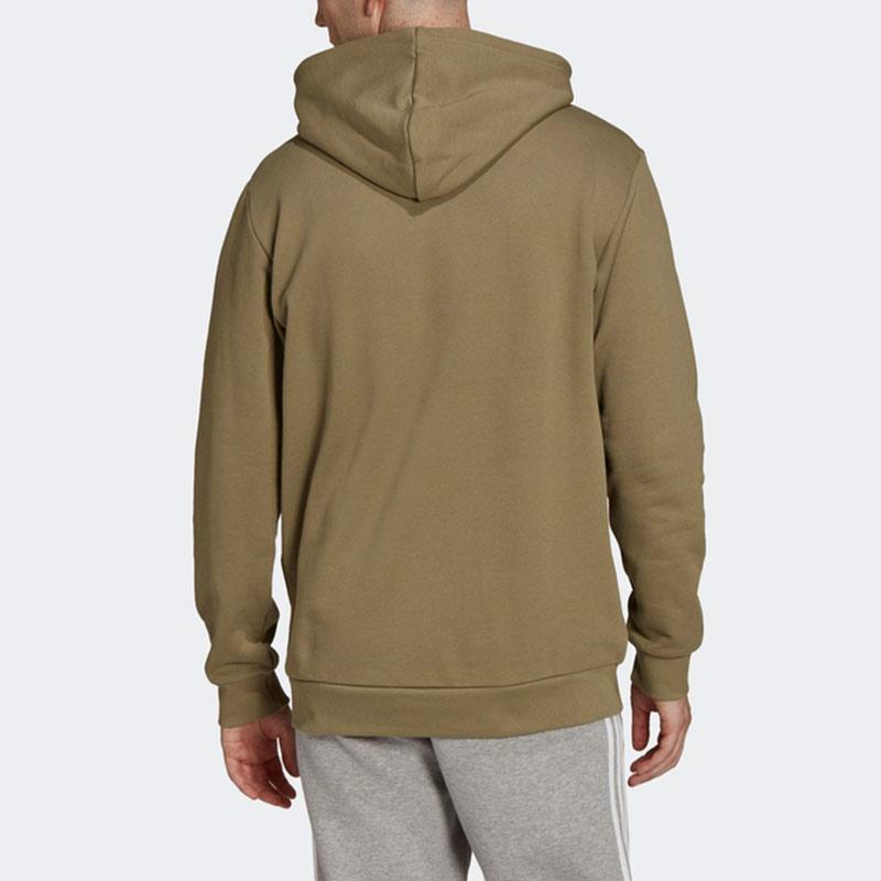 adidas Мужские толстовки Originals Trefoil Зеленые с капюшоном Средняя посадка Обычный HE4952