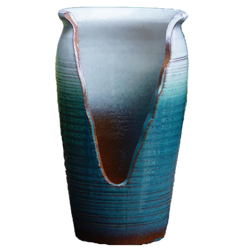 Handmade Coarse Pottery Zisha Succulent Planter - Breathable Ceramic with Cliff-like Textured Finish