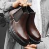 Толстая подошва водонепроницаемая платформа новые ботинки челси бренд удобные модные ботинки классические мужские деловые кожаные повседневные мужские туфли