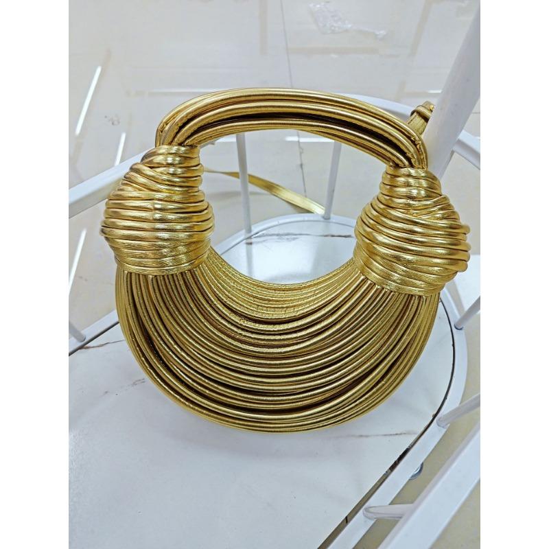 Hand Woven Knotted Noodles with Long Shoulder Straps Hand-wrapped Bag Light and Small