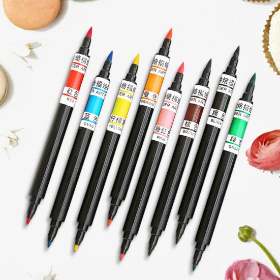 Ручка для украшения торта, пищевая ручка с двойной головкой, пластиковая пищевая ручка-краситель, инструмент для украшения торта «сделай сам», инструменты для выпечки