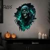 Светящаяся наклейка на стену на Хэллоуин, Декор в стиле хоррор, Наклейка с черепом, Водонепроницаемая самоклеящаяся, Декорация для вечеринки, Искусство, для дома, гостиной, спальни