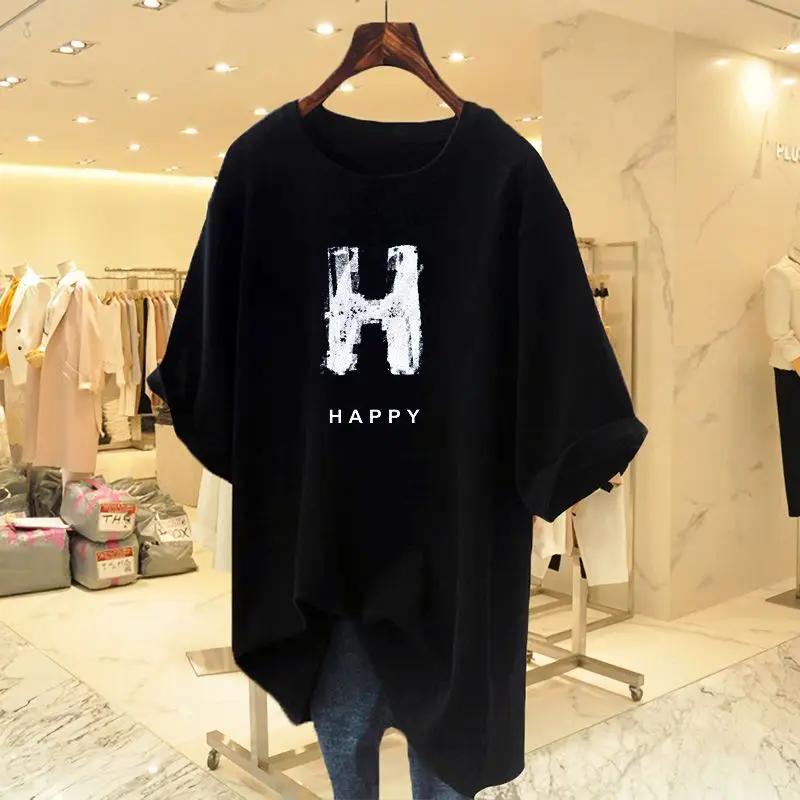 Women's Printed T-shirt, Pure Cotton Short Sleeved T-shirt, Round Neck Casual Top, Basic Sweater